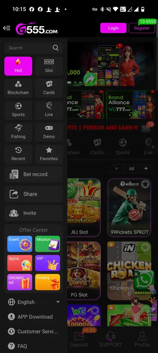 Screenshot G555 APK: Game Kasino dengan Ratusan Pilihan Permainan