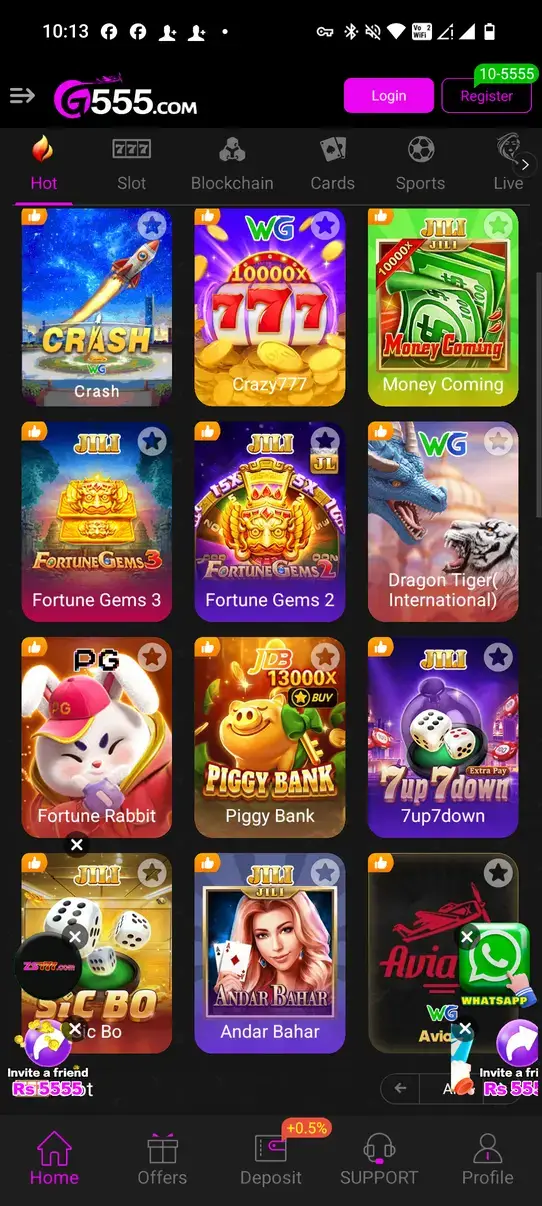 Screenshot G555 APK: Game Kasino dengan Ratusan Pilihan Permainan