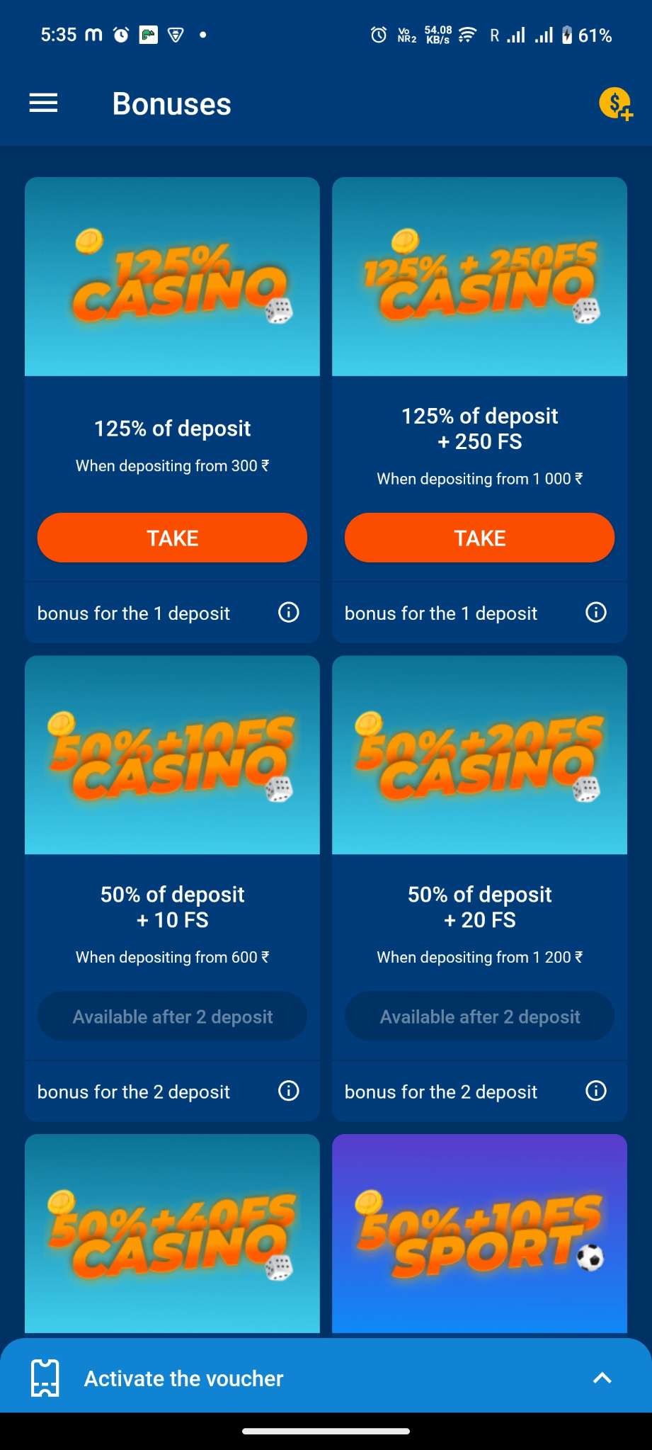 Screenshot MostBet APK v7.3.1 untuk Android