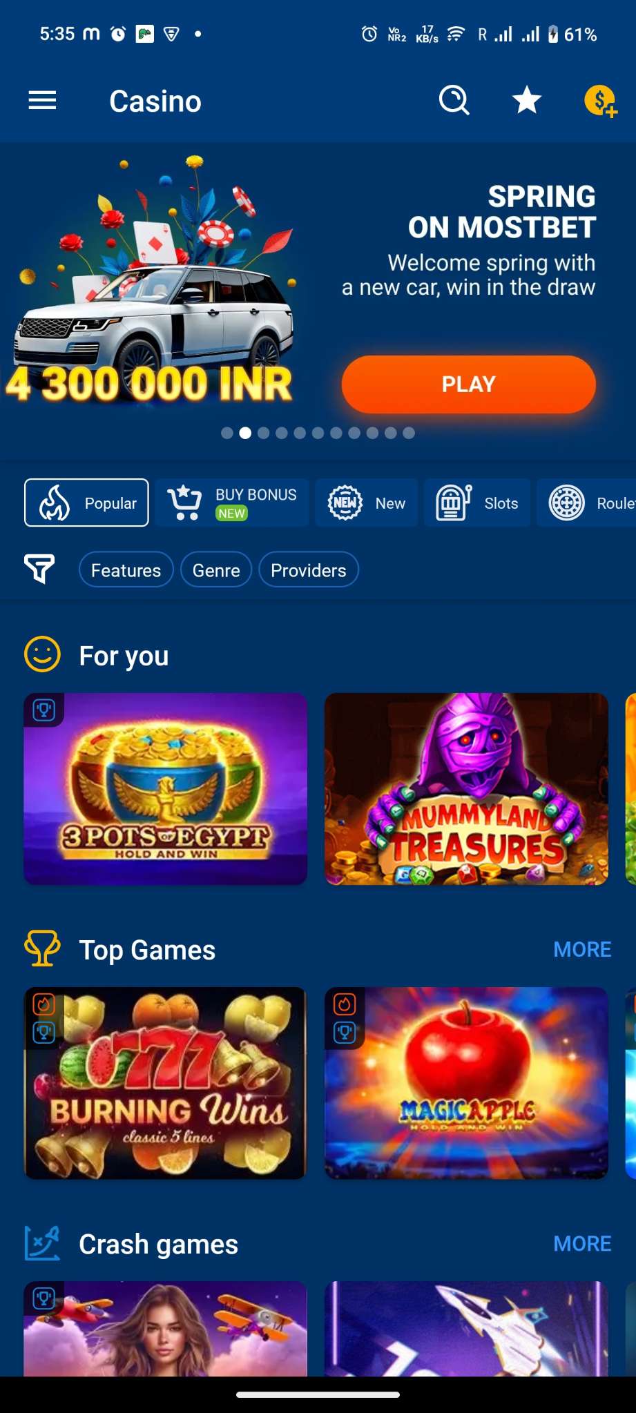 Screenshot MostBet APK v7.3.1 untuk Android
