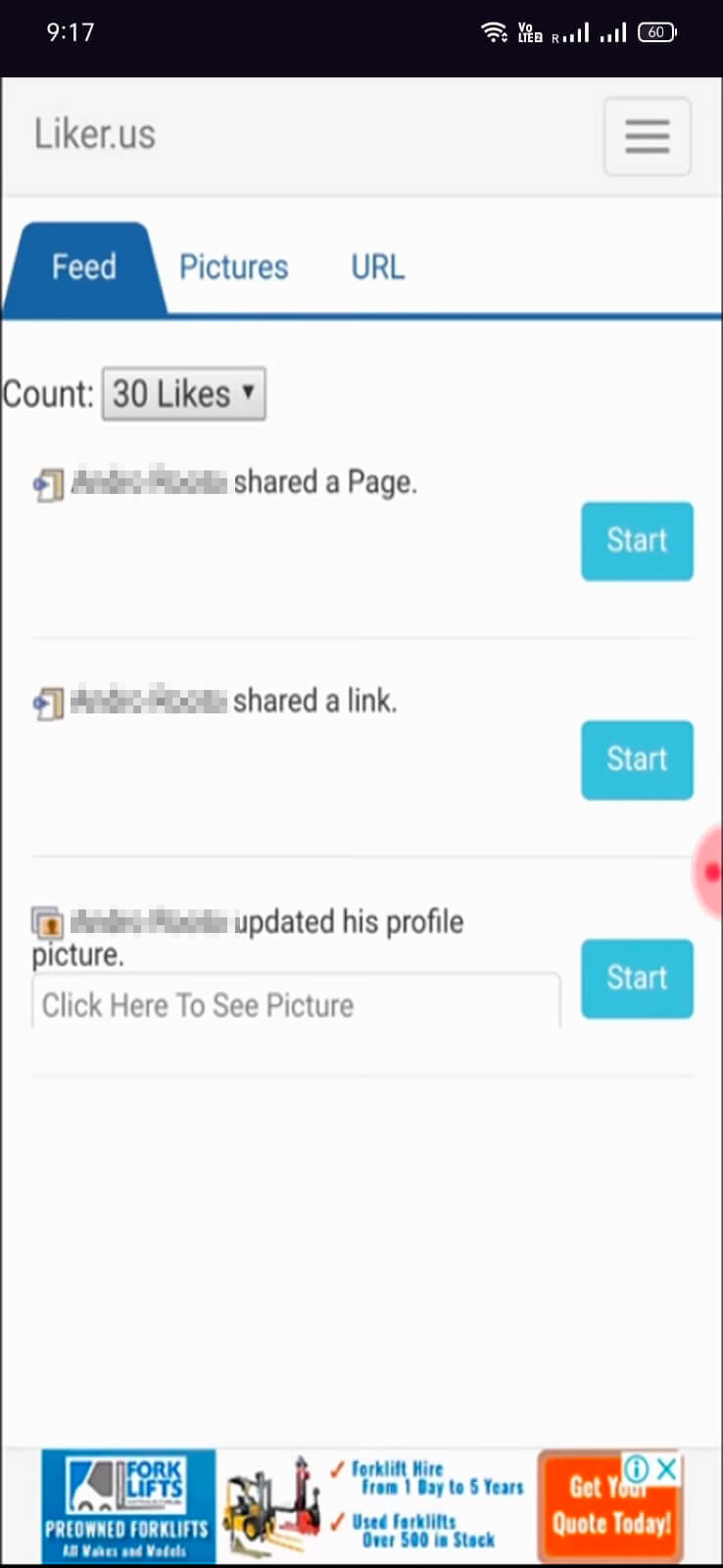 Screenshot Liker.us APK: Auto Liker Instagram dan Facebook