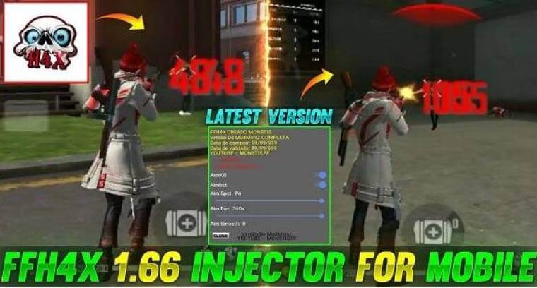 Screenshot FFh4X Injector APK v145 untuk Free Fire