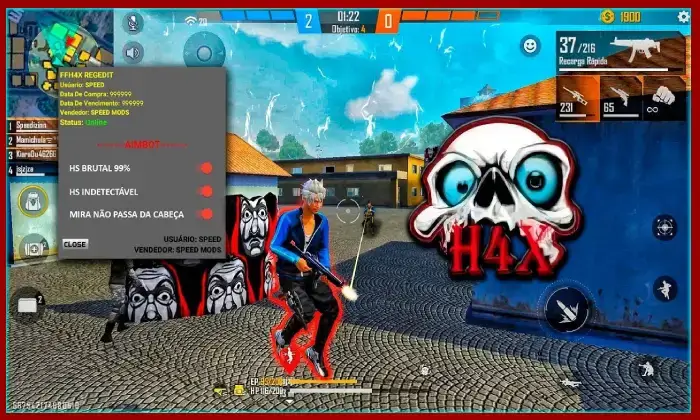 Screenshot FFh4X Injector APK v145 untuk Free Fire