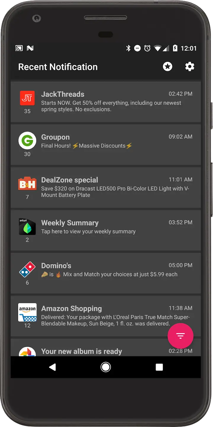 Screenshot Recent Notifications APK