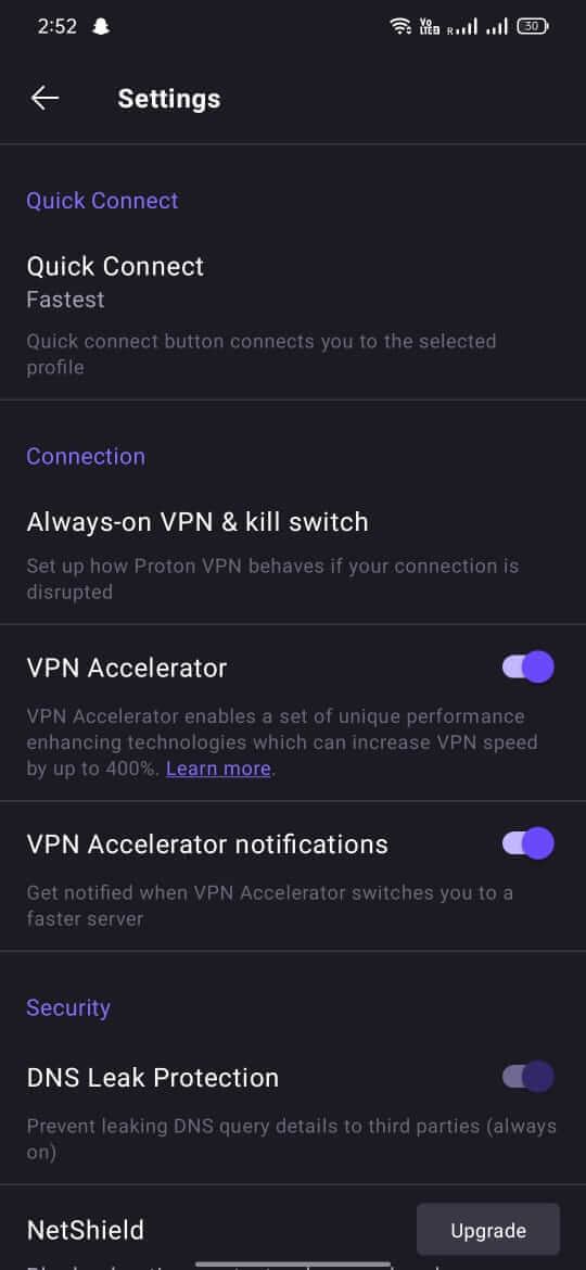 Screenshot ProtonVPN APK