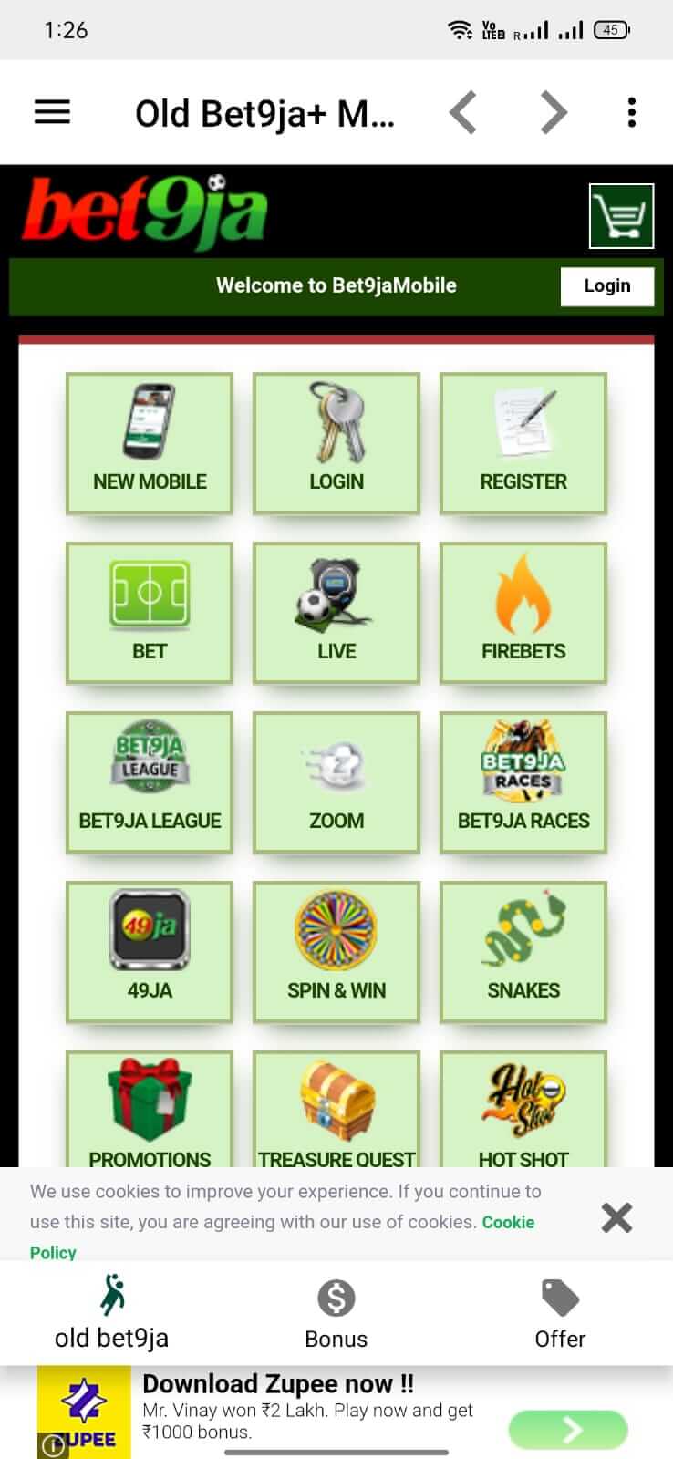 Screenshot Old Bet9ja Mobile APK v83.03.17