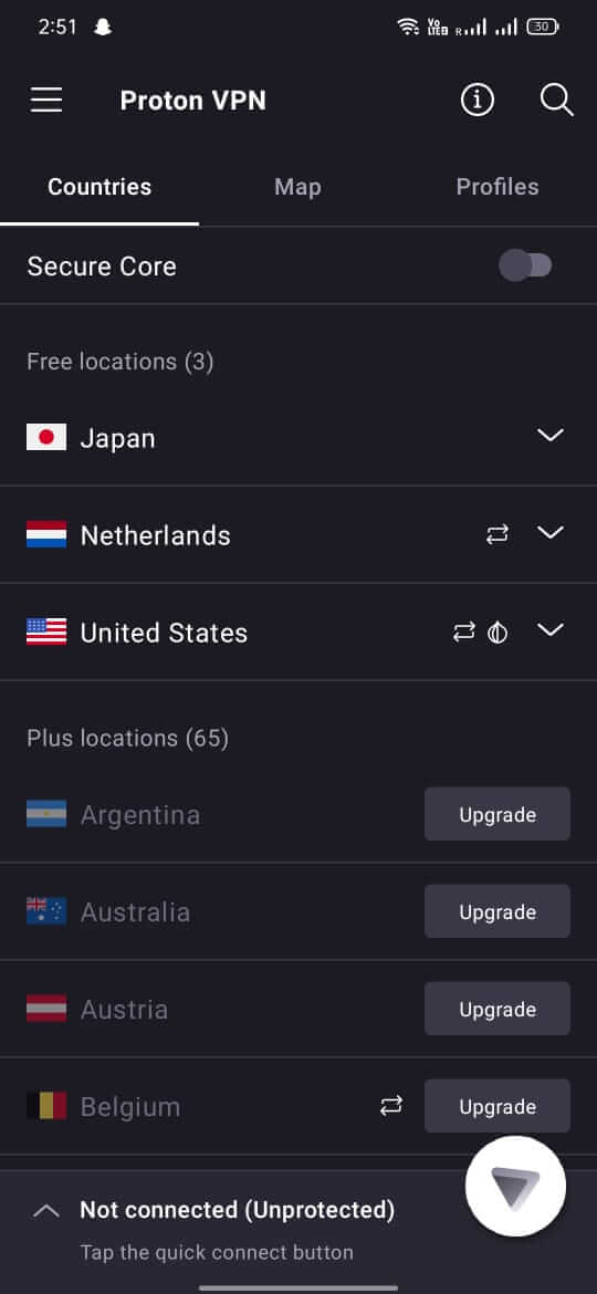 Screenshot ProtonVPN APK