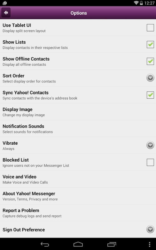 Screenshot Yahoo Messenger APK v2.11.1